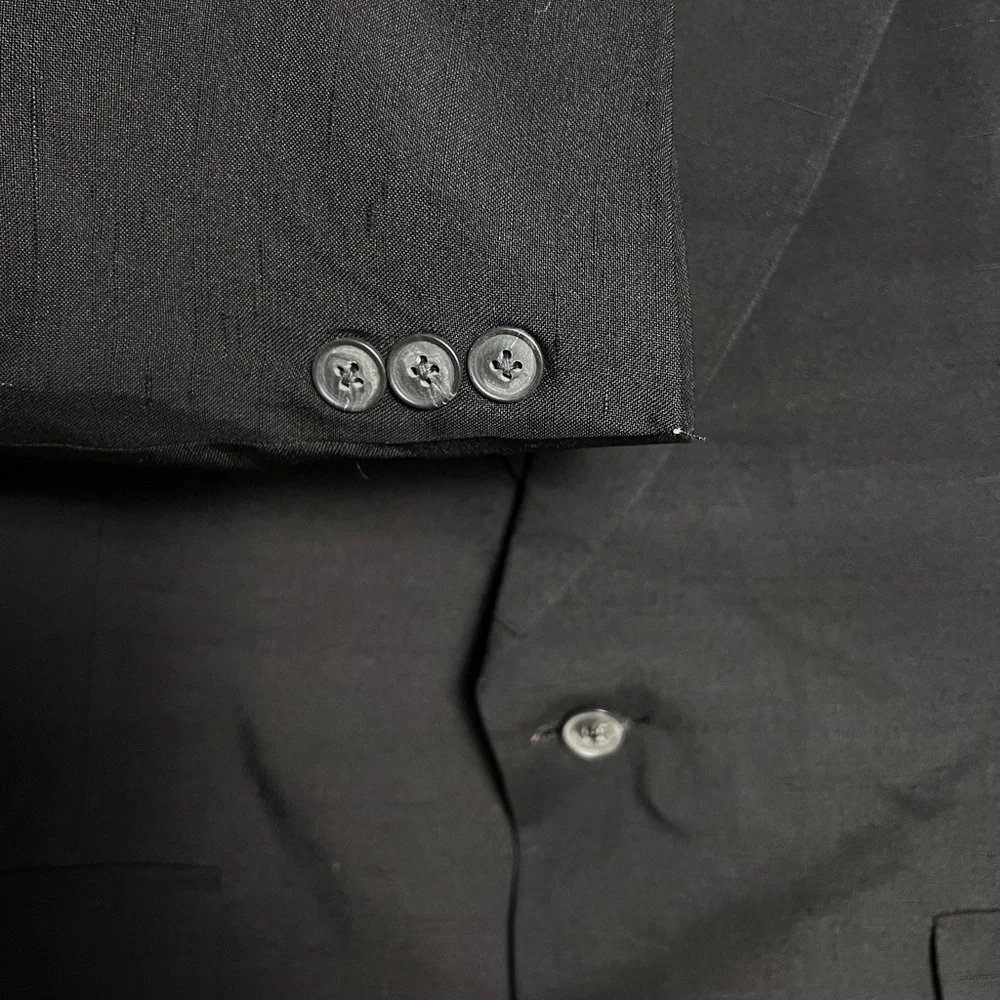 Vintage Christian Dior 100% Silk Blazer Men's‎ 2-Button Black ACTWU USA 80s 90s